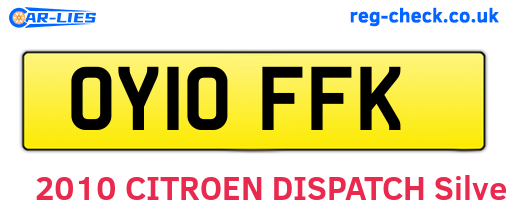 OY10FFK are the vehicle registration plates.