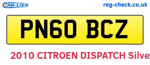 PN60BCZ are the vehicle registration plates.
