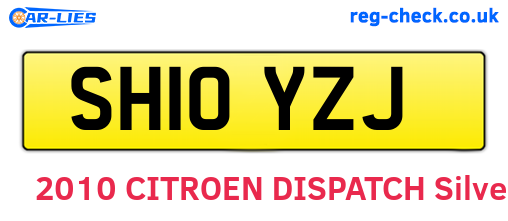 SH10YZJ are the vehicle registration plates.