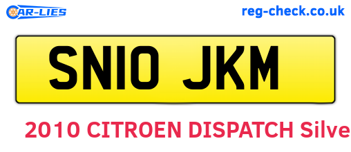 SN10JKM are the vehicle registration plates.