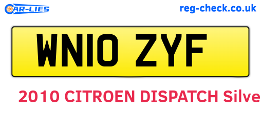 WN10ZYF are the vehicle registration plates.