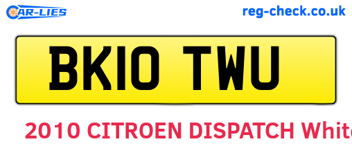 BK10TWU are the vehicle registration plates.