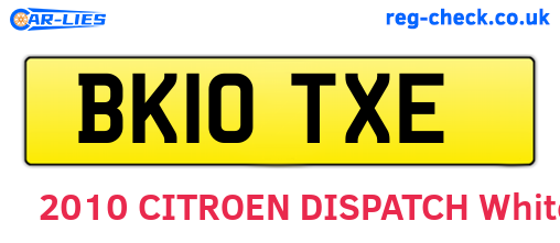 BK10TXE are the vehicle registration plates.