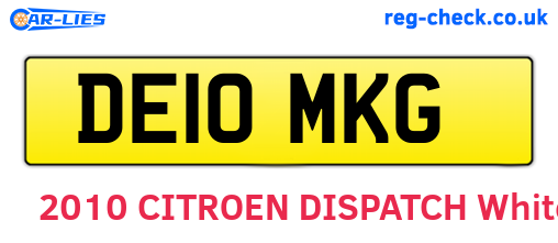 DE10MKG are the vehicle registration plates.