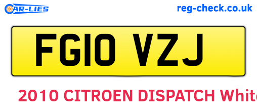 FG10VZJ are the vehicle registration plates.