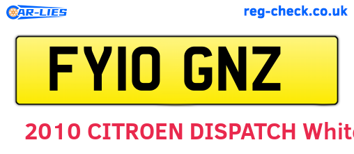 FY10GNZ are the vehicle registration plates.