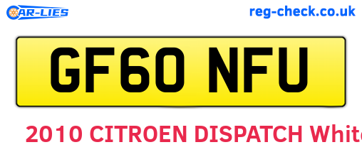 GF60NFU are the vehicle registration plates.