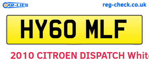 HY60MLF are the vehicle registration plates.