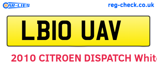 LB10UAV are the vehicle registration plates.