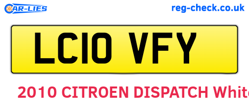 LC10VFY are the vehicle registration plates.