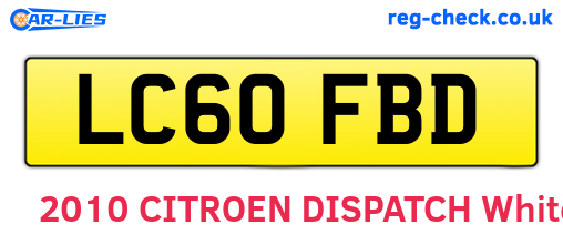 LC60FBD are the vehicle registration plates.
