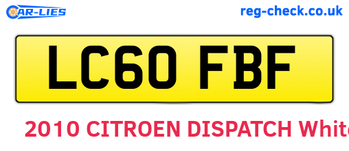 LC60FBF are the vehicle registration plates.