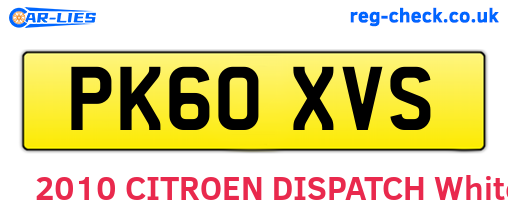 PK60XVS are the vehicle registration plates.