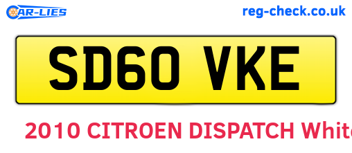 SD60VKE are the vehicle registration plates.