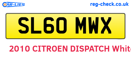 SL60MWX are the vehicle registration plates.