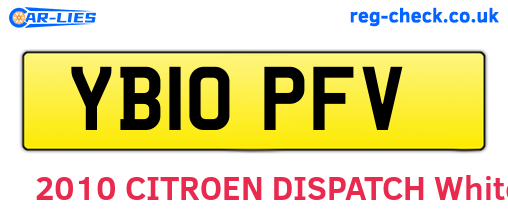 YB10PFV are the vehicle registration plates.