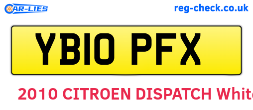 YB10PFX are the vehicle registration plates.