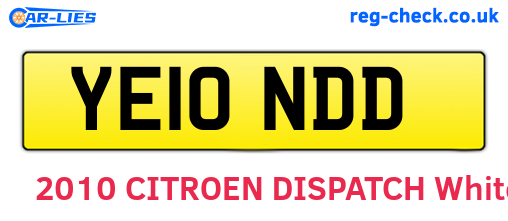YE10NDD are the vehicle registration plates.