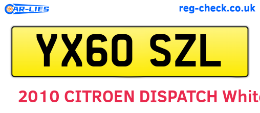 YX60SZL are the vehicle registration plates.