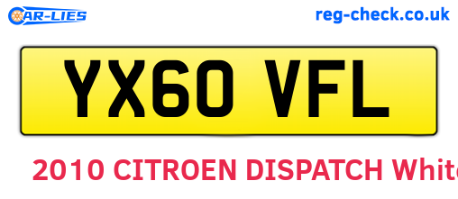 YX60VFL are the vehicle registration plates.