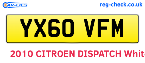 YX60VFM are the vehicle registration plates.