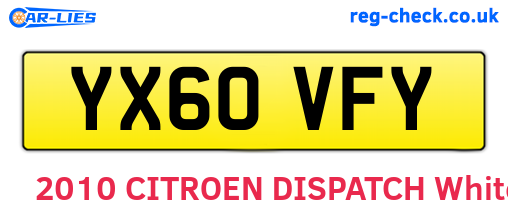 YX60VFY are the vehicle registration plates.