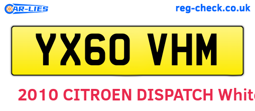 YX60VHM are the vehicle registration plates.