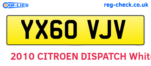 YX60VJV are the vehicle registration plates.