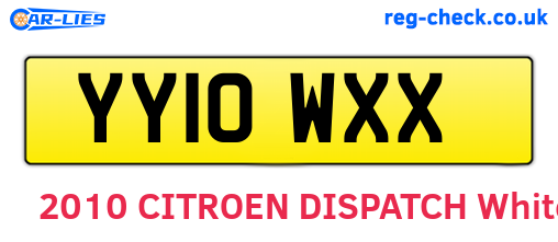 YY10WXX are the vehicle registration plates.