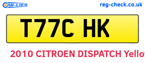 T77CHK are the vehicle registration plates.