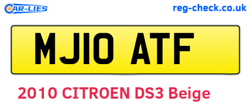 MJ10ATF are the vehicle registration plates.