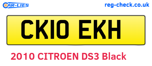CK10EKH are the vehicle registration plates.
