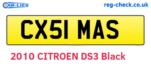 CX51MAS are the vehicle registration plates.