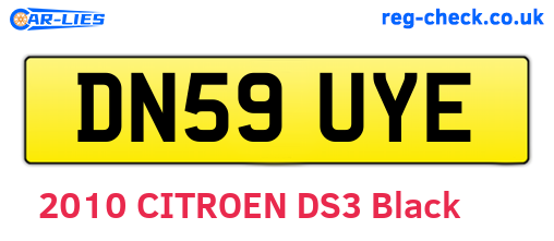 DN59UYE are the vehicle registration plates.