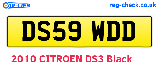 DS59WDD are the vehicle registration plates.