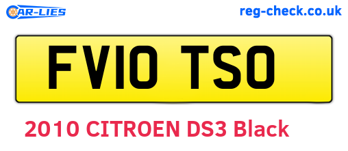 FV10TSO are the vehicle registration plates.