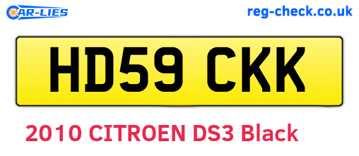 HD59CKK are the vehicle registration plates.