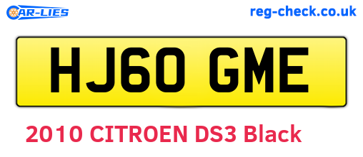 HJ60GME are the vehicle registration plates.