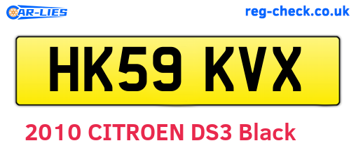 HK59KVX are the vehicle registration plates.