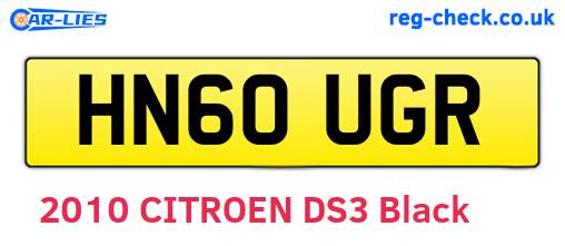 HN60UGR are the vehicle registration plates.