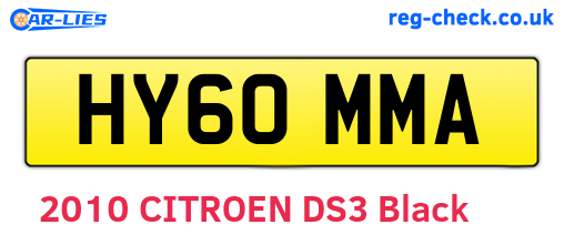 HY60MMA are the vehicle registration plates.