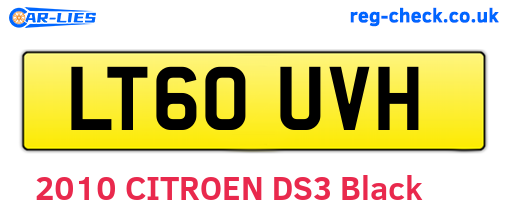 LT60UVH are the vehicle registration plates.