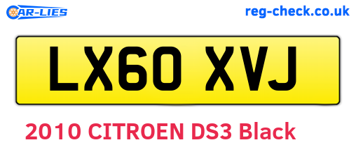 LX60XVJ are the vehicle registration plates.
