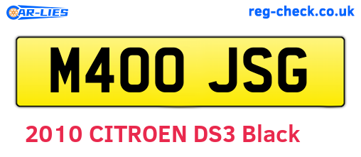 M400JSG are the vehicle registration plates.