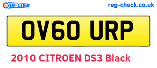 OV60URP are the vehicle registration plates.