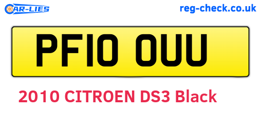 PF10OUU are the vehicle registration plates.
