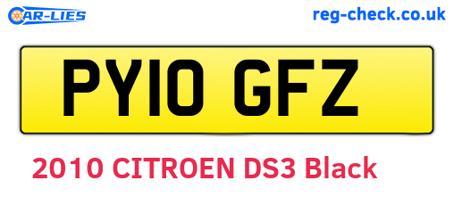 PY10GFZ are the vehicle registration plates.