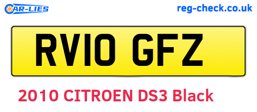 RV10GFZ are the vehicle registration plates.