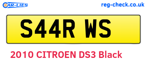 S44RWS are the vehicle registration plates.