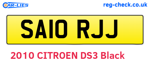 SA10RJJ are the vehicle registration plates.